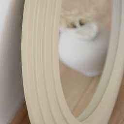 Kubu 70cm Wooden Round Mirror - Taupe - thumbnail 5