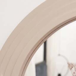 Kubu 70cm Wooden Round Mirror - Taupe - thumbnail 2