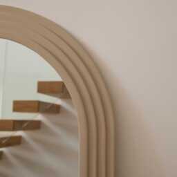 Kubu 90 x 77cm Wooden Arch Mirror - Taupe - thumbnail 4