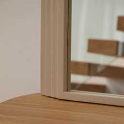 Kubu 90 x 77cm Wooden Arch Mirror - Taupe - thumbnail 6