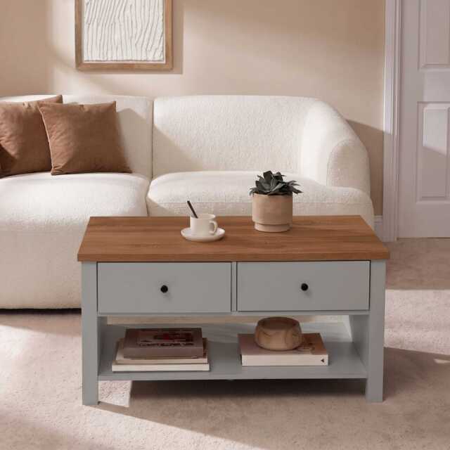 Bampton Stone Grey Coffee Table with Storage - image 1