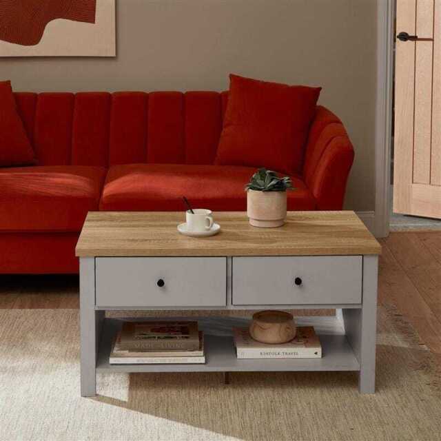 Bampton Stone Grey Coffee Table with Storage - image 1