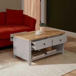 Bampton Stone Grey Coffee Table with Storage - thumbnail 2