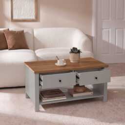 Bampton Stone Grey Coffee Table with Storage - thumbnail 4
