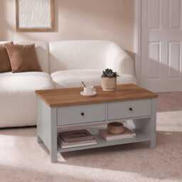 Bampton Stone Grey Coffee Table with Storage - thumbnail 3