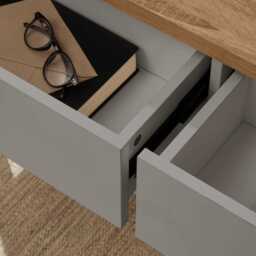 Bampton Stone Grey Coffee Table with Storage - thumbnail 4
