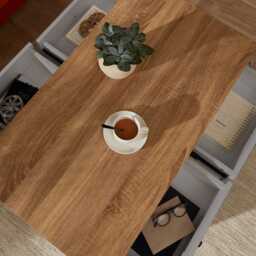 Bampton Stone Grey Coffee Table with Storage - thumbnail 3
