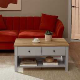 Bampton Stone Grey Coffee Table with Storage