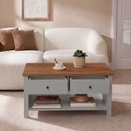 Bampton Stone Grey Coffee Table with Storage - thumbnail 2