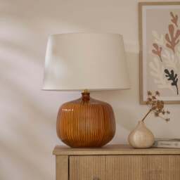 Tongham 31cm Ceramic Lamp Base - Saffron Yellow - thumbnail 1