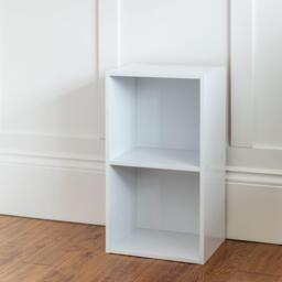 Cara 2 Tier Storage Unit / Chalk White Bookcase - thumbnail 3