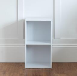 Cara 2 Tier Storage Unit / Chalk White Bookcase - thumbnail 2