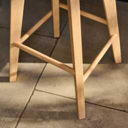 Digby Fawn Linen Swivel Backless Bar Stools - Set of 2 - Whitewash Oak Legs - thumbnail 5