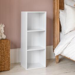 Cara 3 Tier Storage Unit - Chalk White Bookcase - thumbnail 3