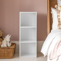 Cara 3 Tier Storage Unit - Chalk White Bookcase - thumbnail 2