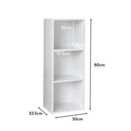 Cara 3 Tier Storage Unit - Chalk White Bookcase - thumbnail 4