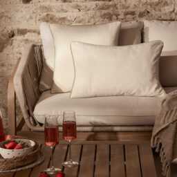 Camber 35x55cm Garden Scatter Cushion Cover - Off White with Sage Green Piping - thumbnail 3