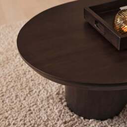 Octavia 120cm Oval Coffee Brown Mango Wood Coffee Table - thumbnail 3