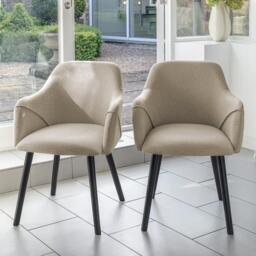 Freya Sand Armchairs - Set of 2 - Black Oak Legs - thumbnail 1