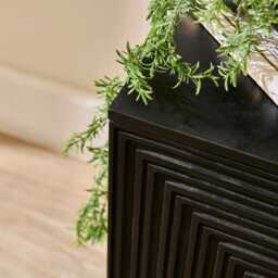Rayna Black 1 Door Left Bedside Table - thumbnail 2