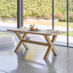 Charlotte Whitewash Extending Dining Table Set - 6 Seater - Chloe Light Beige Boucle Dining Chairs - Whitewash Legs - thumbnail 3