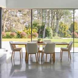 Charlotte Whitewash Extending Dining Table Set - 6 Seater - Chloe Light Beige Boucle Dining Chairs - Whitewash Legs - thumbnail 4