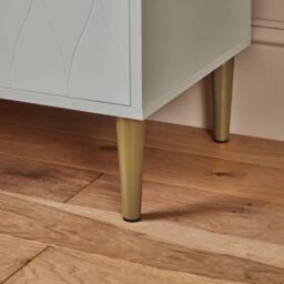 Gloria 2 Door Small Sideboard - Grey & Brass Legs - thumbnail 3