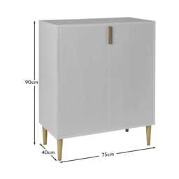 Gloria 2 Door Small Sideboard - Grey & Brass Legs - thumbnail 6