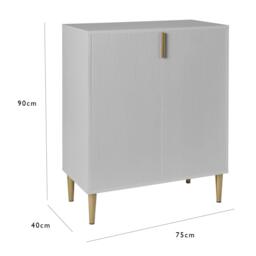 Gloria 2 Door Small Sideboard - Grey & Brass Legs - thumbnail 5