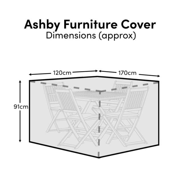 Ashby Rectangular Table 4-Seater Furniture Cover - 170x120x91cm
