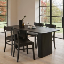 Orla Black Mango Wood Dining Table - thumbnail 4