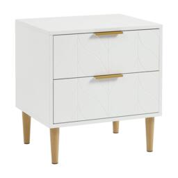 Gloria Bedside Table - White & Brass Effect - thumbnail 6