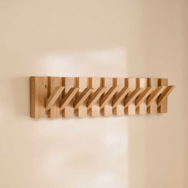 Lowell Whitewash Oak Folding Coat Rack - image 1
