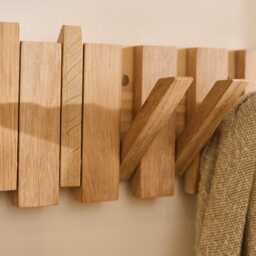 Lowell Whitewash Oak Folding Coat Rack - thumbnail 6
