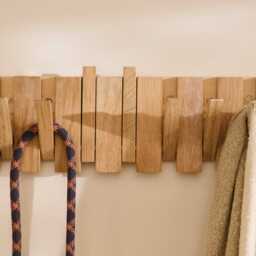Lowell Whitewash Oak Folding Coat Rack - thumbnail 4