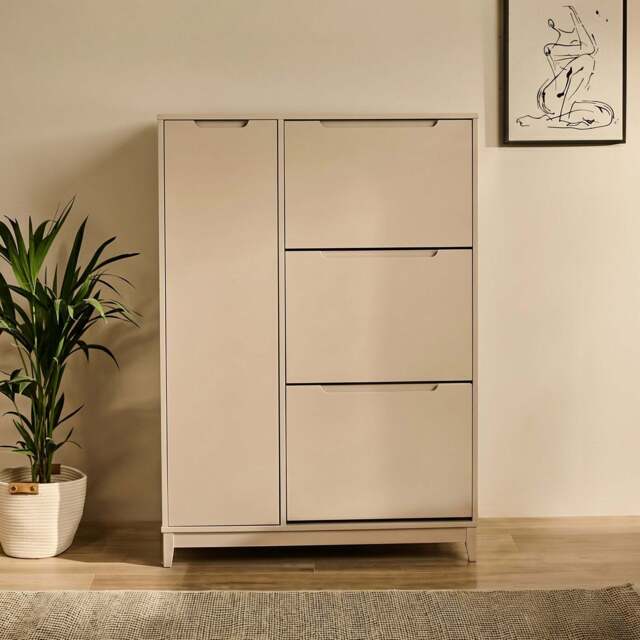 Coby Shoe Cabinet with Shelves - Driftwood - image 1