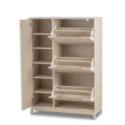 Coby Shoe Cabinet with Shelves - Driftwood - thumbnail 6