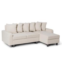 Tracy Corner Sofa - Oatmeal Linen with Black Legs - thumbnail 3