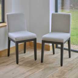 Amelia Black Extending Dining Table Set - 6 Seater - Nolan Fawn Linen Dining Chairs - Black Legs - thumbnail 2