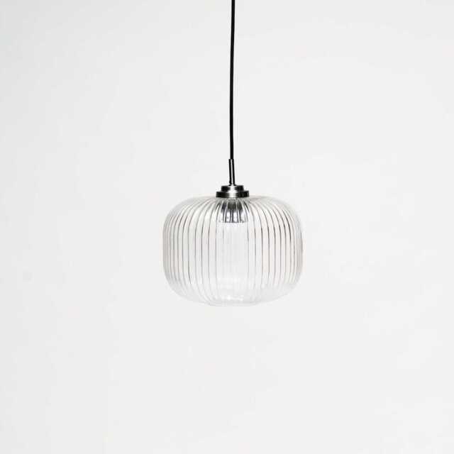 Elland 20cm Glass Pendant Light - Black - image 1