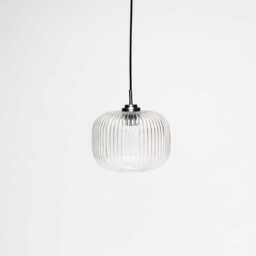 Elland 20cm Glass Pendant Light - Black - thumbnail 1