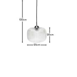 Elland 20cm Glass Pendant Light - Black - thumbnail 2
