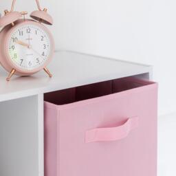 Cara 8 Cube Storage Unit in Chalk White & 4 Pink Handled Box Drawers - thumbnail 4