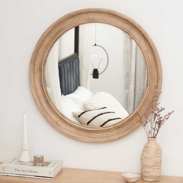 Langton 75cm Wooden Mirror - Natural - image 1