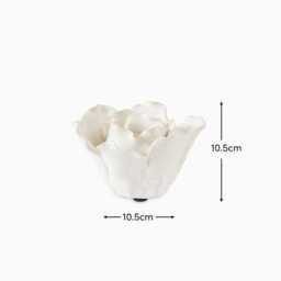 Salema 11cm Ceramic Flower Ornament - Off White - thumbnail 5