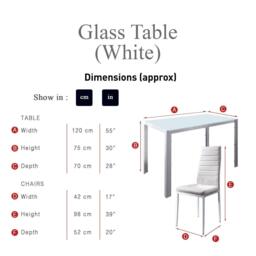 Anya Glass Dining Table Set - 4 Seater - White Faux Leather Dining Chairs - thumbnail 6