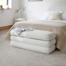 Fleur Large Ottoman Footstool - Chalk White Boucle - thumbnail 3