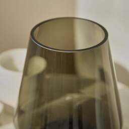 Lugano 22cm Glass Hurricane Vase - Smoke Grey - thumbnail 4