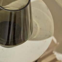 Lugano 22cm Glass Hurricane Vase - Smoke Grey - thumbnail 6