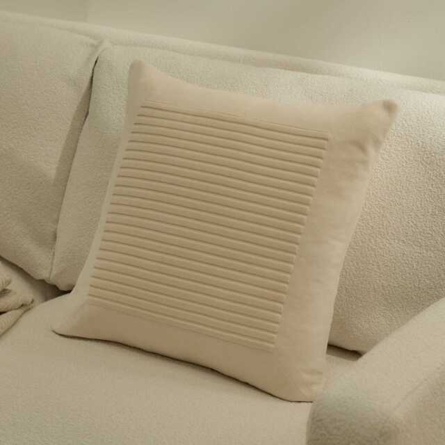 Hayes 45 x 45cm Velvet Cushion Cover - Clay Stripe - image 1